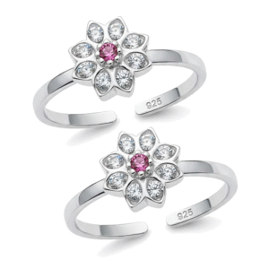 Floral Adjustable Toe Rings