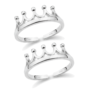 Crown Design Toe Ring in Sterling Silver