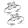 Butterfly CZ adjustable toe ring with rhinestone details and open band design