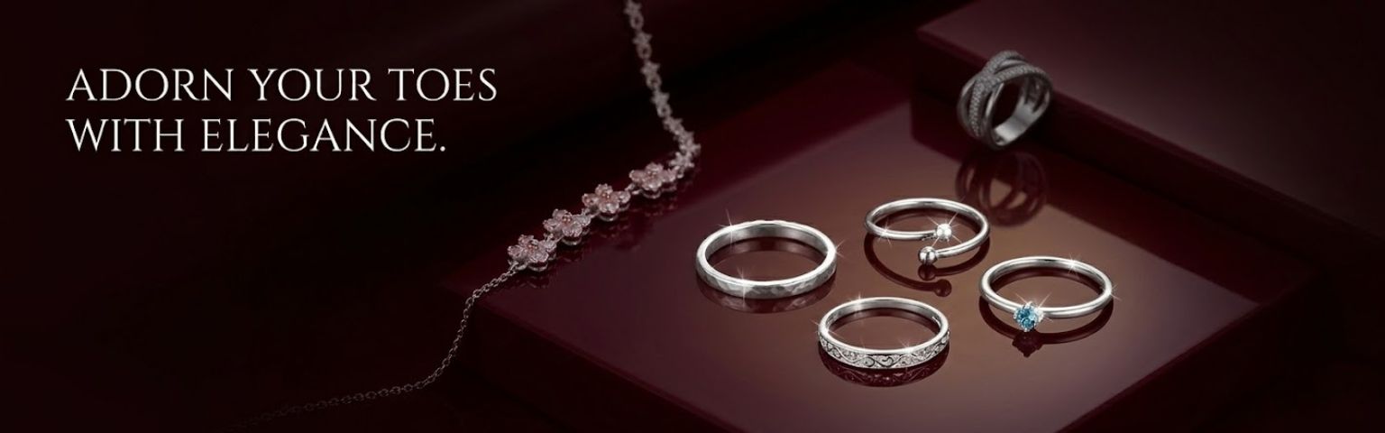 Adjustable silver toe ring for women