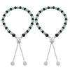 Turquoise Beads Baby Hand Bracelets Pair - Adjustable Silver Kids Bracelets