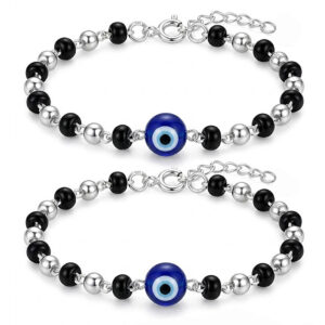 Evil Eye Baby Nazariya Bracelets - 92.5 Sterling Silver Kids Bracelets with Blue Evil Eye Charm